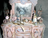 1/12th Scale Pink Shabby Chic Cameo Ladies Dresser