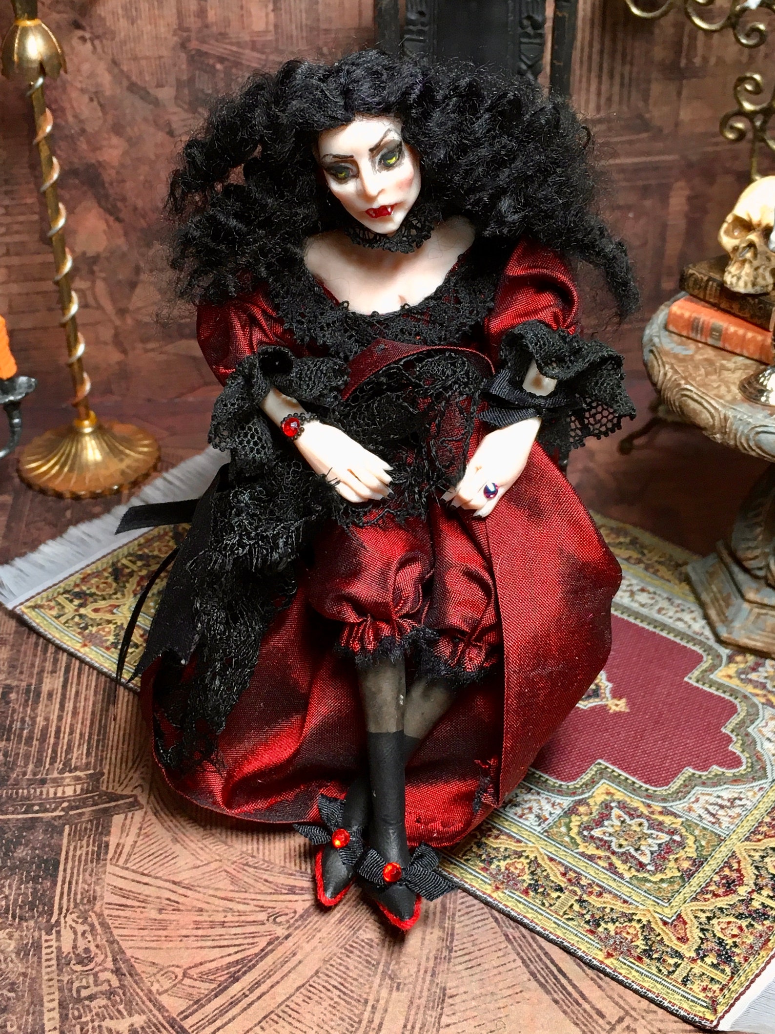 Miniature Doll Dollhouse Doll Miniature Vampire Hand Made Etsy