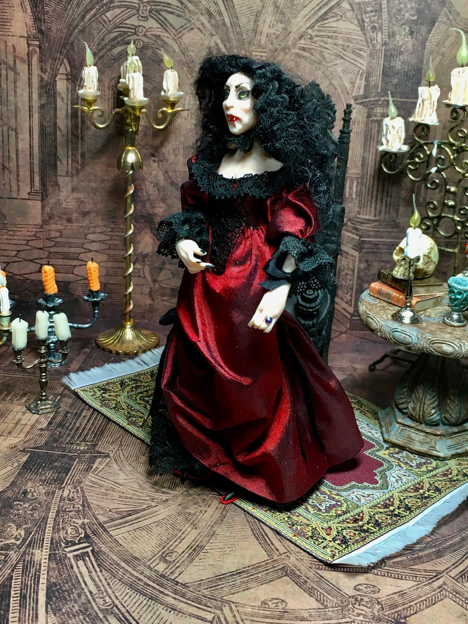 Miniature Doll Dollhouse Doll Miniature Vampire Hand Made Etsy