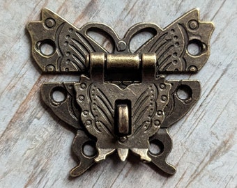 Butterfly Latch Rustic Bronze 2 inch Decorative Antique Vintage Look Steampunk DIY Supply