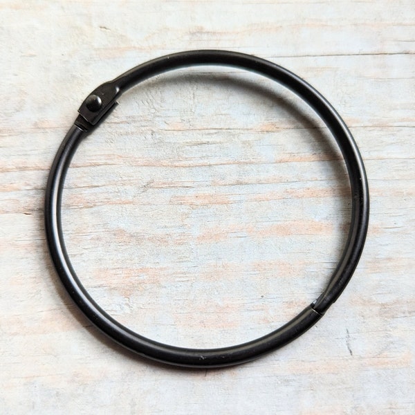 1 Large Ring 3 inch Rustic Black Jailer Key Holder Craft Supply Extra Big