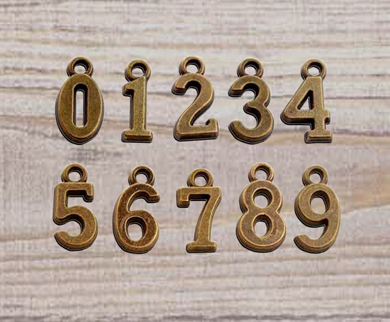 Number charms bulk clearance
