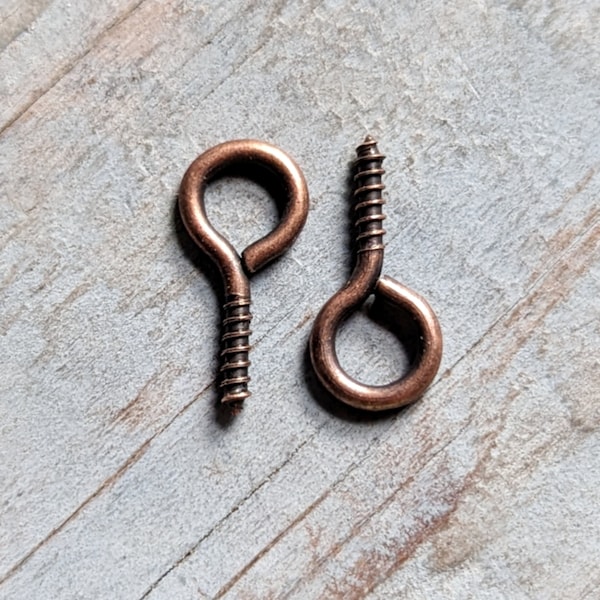 Eye Pins Screws 10 Loop Hook Hoop Craft Supply Bulk Lot Set Copper Small 20mm Bulk Lot 10 pc Set