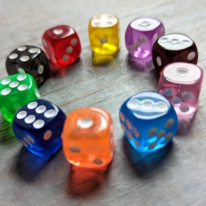 50 8mm Multicolor Dice Bead 8mm Cube Beads Plastic Dice Beads Six Sided Dice  Mixed Acrylic Cube Beads Jewelry Making Beading Supplies Bd2 