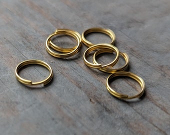 BULK 30 Stainless Steel Gold Plated 8mm Split Jump Rings F654 