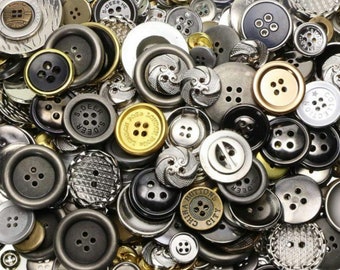 Assorted Buttons Mixed Metal Colors Steampunk Craft Supply Bulk Lot Set 50 pcs