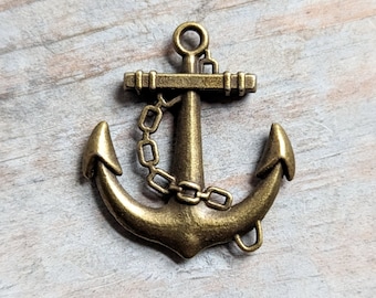 Anchors Charm 1 Pendant Steampunk Rustic Antiqued Bronze Jewelry Making Supply Scrapbooking DIY Vintage Style Nautical Sailing Pirate