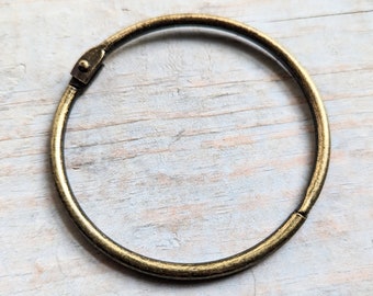 1 Large Ring 3 inch Rustic Antiqued Bronze Jailer Key Holder Craft Supply