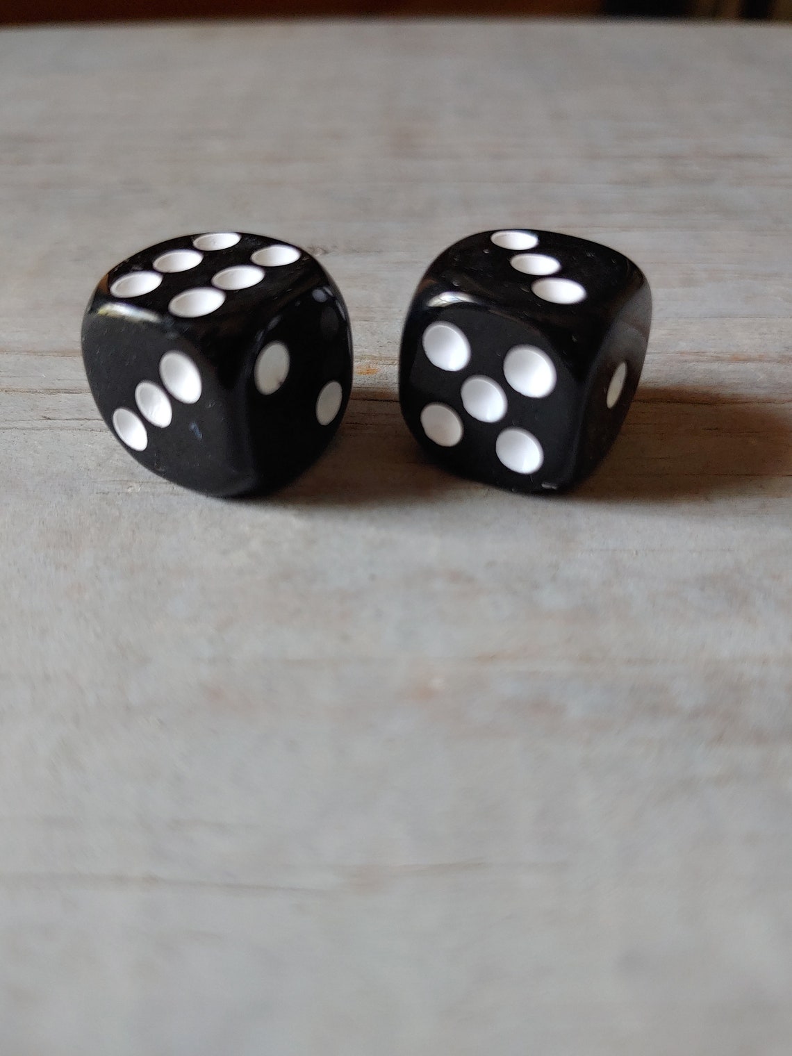 Black Dice with White Pips Standard Size 16mm Rounded Corners Etsy