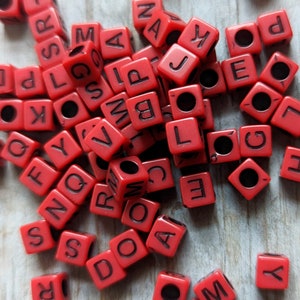 CLEARANCE Alphabet Letter Beads, 7mm Black White Round Acrylic Beads with  Letters, ABC Name Beads, A-Z Letter Beads, Love Beads