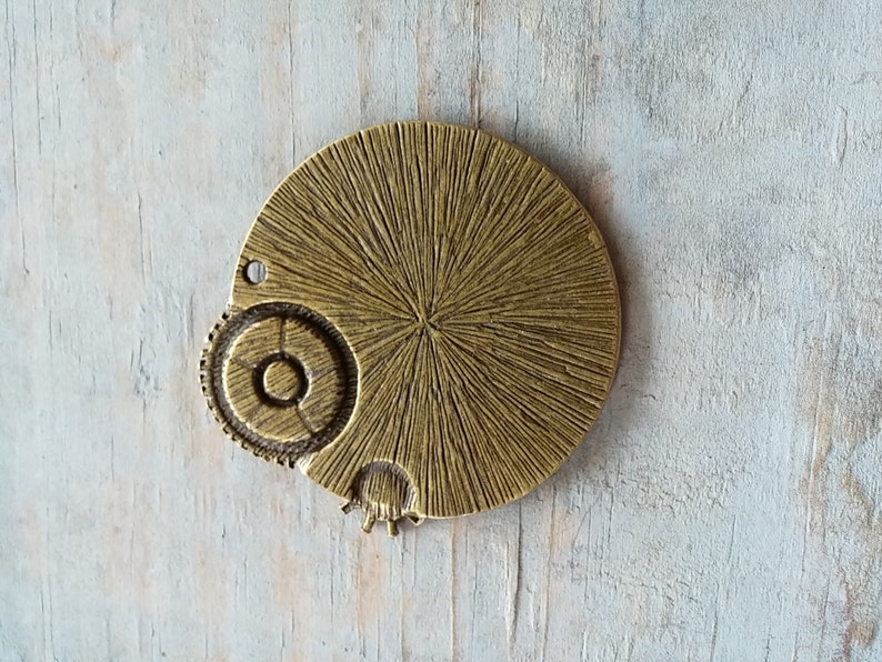 Clock Pendant Gear Charm Clock Charm Steampunk Clock with Gears Pendant Time Pendant Clock Face Antiqued Bronze 50mm2 1 pc