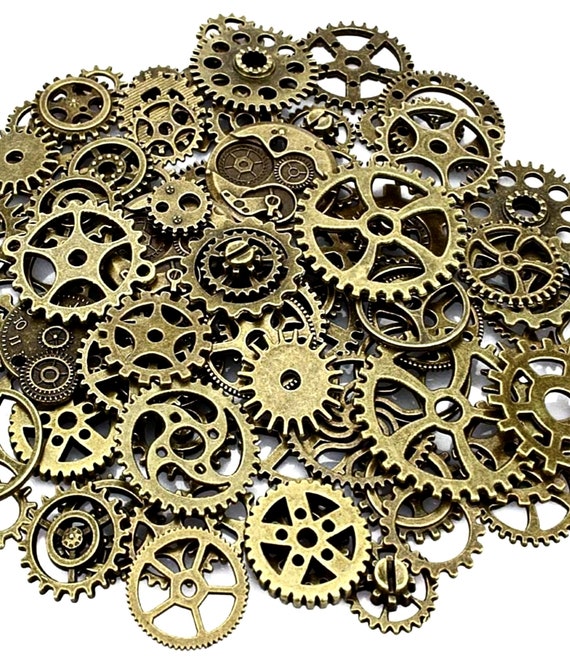 Kralen en sieraden 20 Assorted Gears Steampunk Clock Cog Bronze Mix 10mm26mm Bulk Lot Set