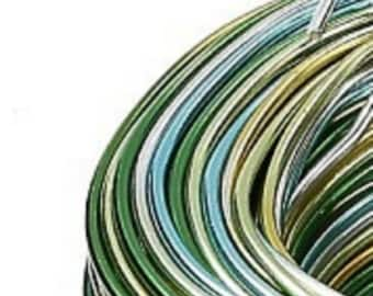 Colorful Aluminum Wire Blended Green Colors 12ga 2mm 3 ft Jewelry Craft Wrapping Sculpting