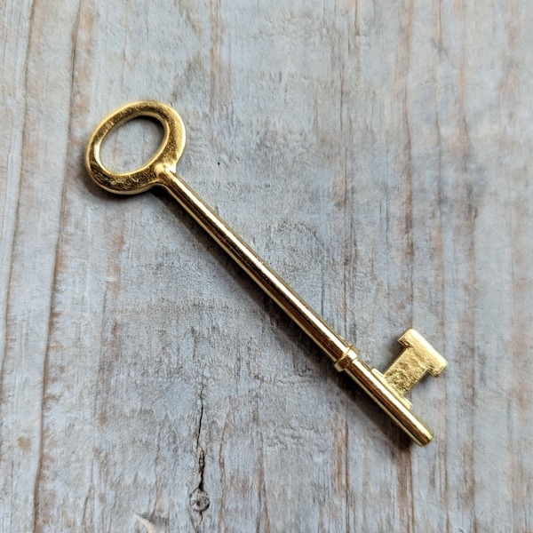 Skeleton Key for Mortise Antique Door Locks Brass Plated Zinc 80mm/3.15"