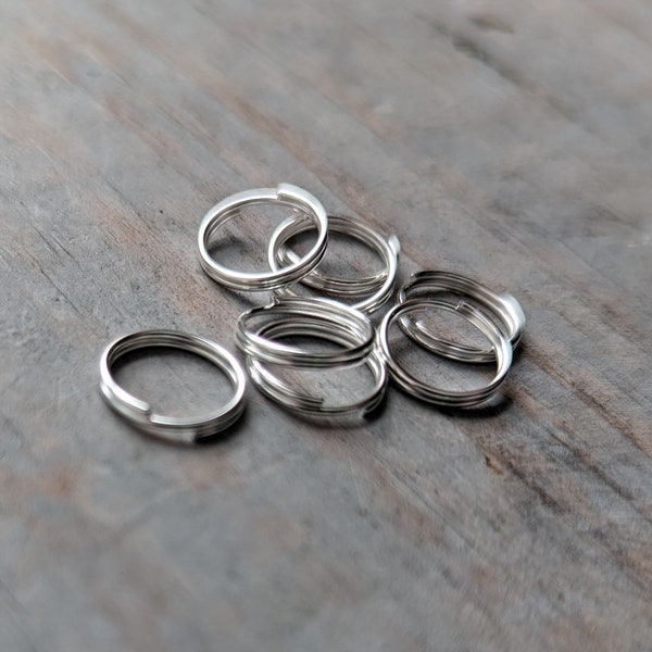 Split Rings 20 Small 10mm Bright Silver Key Mini Rings Connectors