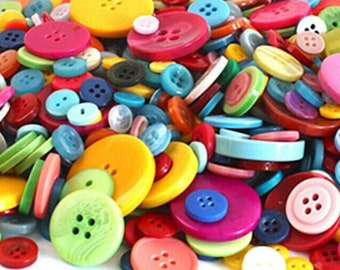 Assorted Buttons Mixed Colors Craft Supply Bulk Lot Set 50 pcs