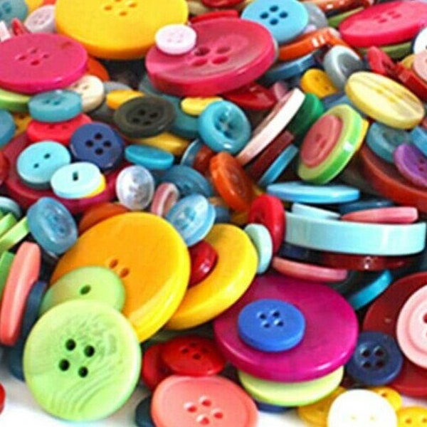 Assorted Buttons Mixed Colors Craft Supply Bulk Lot Set 50 pcs