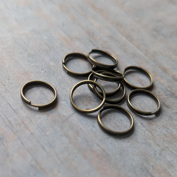 Split Rings 10 Small 10mm Bronze Key Mini Rings Connectors