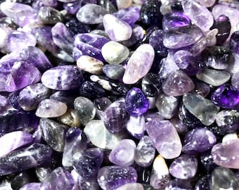 Amethyst Natural Crystal Tumbled Chips Stone Assorted Sizes SMALL 5-9mm Bulk Supply Lot 10 pc Set