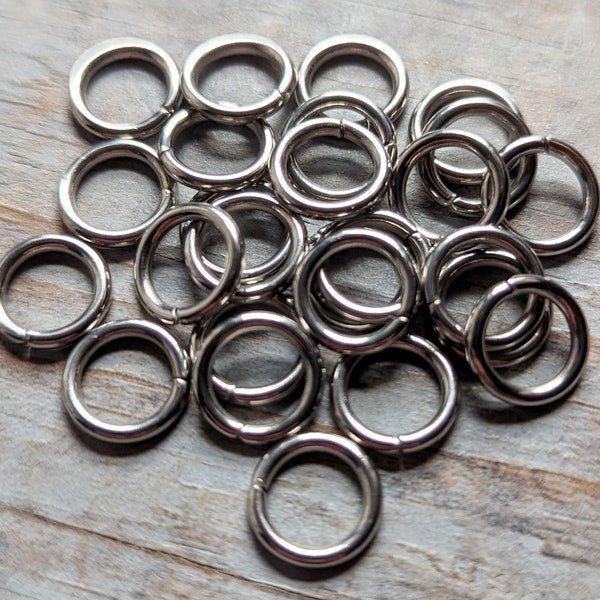 10 Jump Rings 10mm Heavy Duty 304 Stainless Steel 17 gauge 1.5mm thick Round Circle Connectors Jewelry Making Supply 10pcs