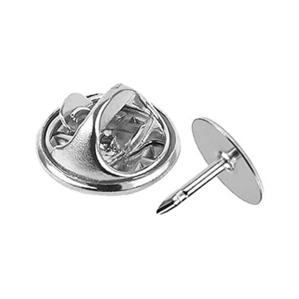 Lapel Pin Blanks 4 sets 10mm Head with matching Butterfly clutch backs Silver Craft DIY Supply