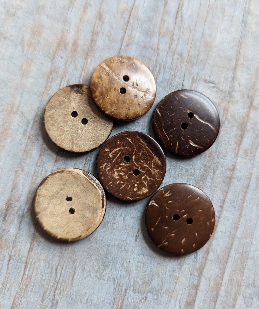 Buttons Natural Coconut Shell 25mm 1 Inch Craft Supply Bulk Lot 20 Pc ...