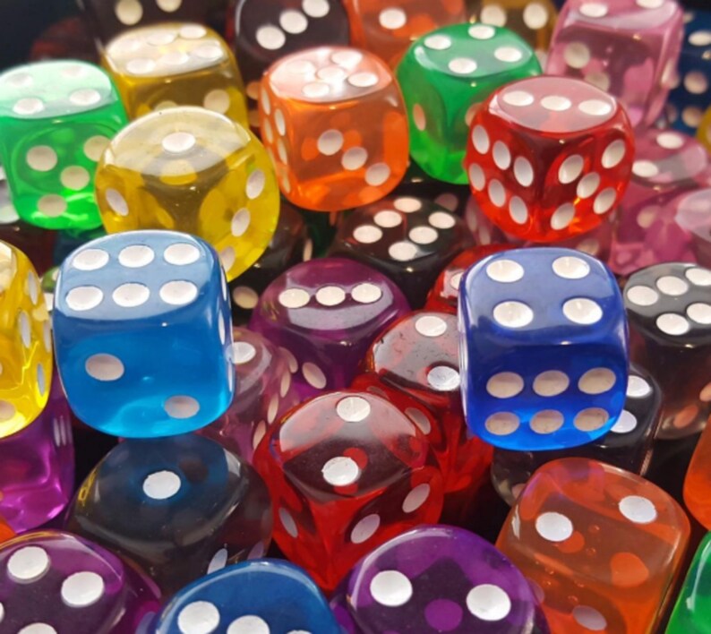 Multicolor Dice With White Pips 10 Die 10 Different Assorted Etsy