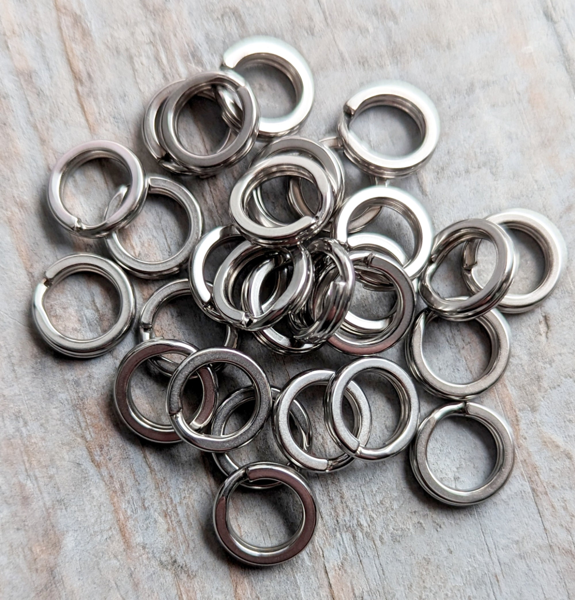 Heavy Duty Split Rings 4 Stainless Steel 8mm Small Ring Connectors  Flattened Chain Maille 100lb Pulling Resistance 