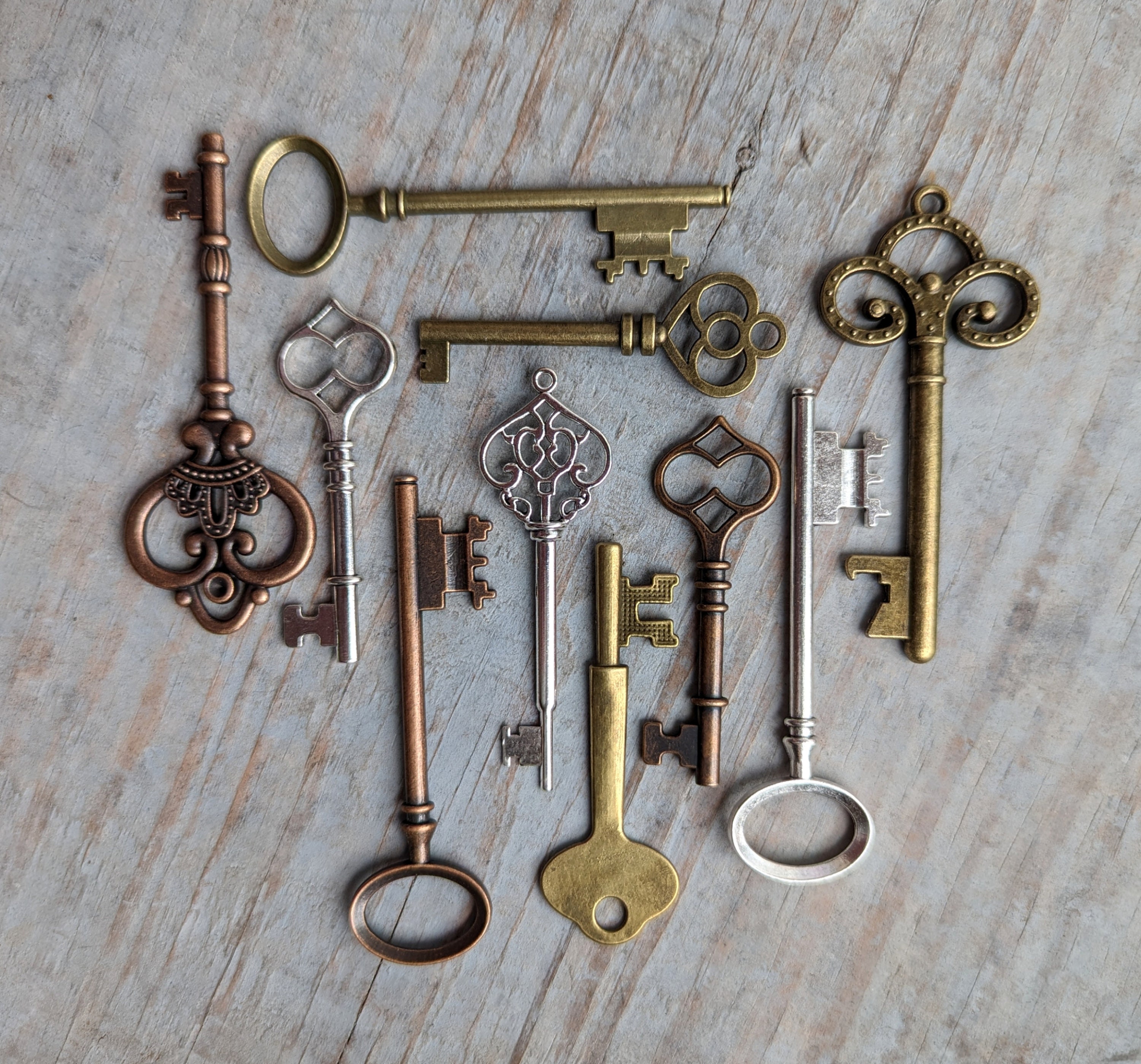 Skeleton Keys Bulk Lot Set 10 Pcs Pendants Steampunk Keys Etsy