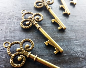 Large Skeleton Key Bottle Opener Steampunk Keys Skeleton Keys Wedding Key Favor Skeleton Key Pendant Bulk Skeleton Key 50 pc 67mm/2.7"