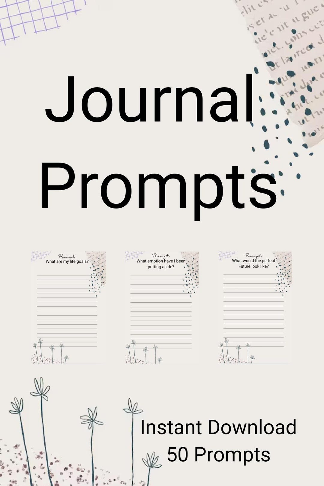Self Reflection Journal Prompts | 50 Printable Pages (instant Download ...