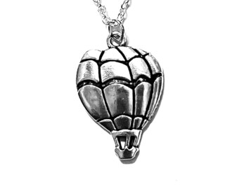 Hot Air Balloon Necklace, Silver Hot Air Balloon Necklace, Hot Air Balloon Jewelry, Hot Air Balloon Pendant, Hot Air Balloon Necklaces