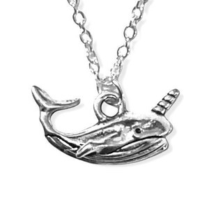 Narwhal Handmade Silver Pendant Necklace • Minimalist Dainty Necklace • Gift for Her • Everyday Jewelry • Boho Layering Necklace