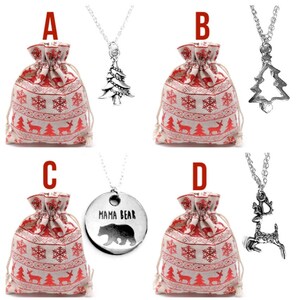 Christmas Charm Pendant Necklace: Stocking Stuffer Jewelry