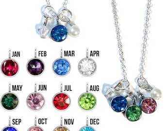 Birthstone Necklace, Mom Necklace, Multiple Birthstone Necklaces, Custom Birthstone Necklace, Custom Mom Necklace, Mother’s Day Necklace