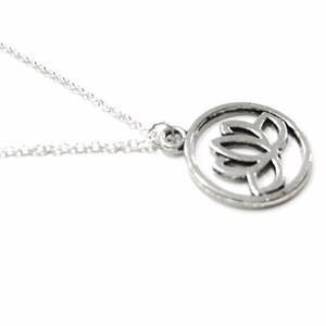 Silver Lotus Flower Necklace • Symbol of Growth, Peace, Rebirth • Dainty Pendant Jewelry • Mindfulness & Spiritual Gift • Jewelry