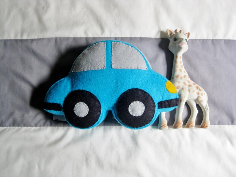 Car Shaped Plush Toy Stuffed Felt Small Crib Pillow Etsy