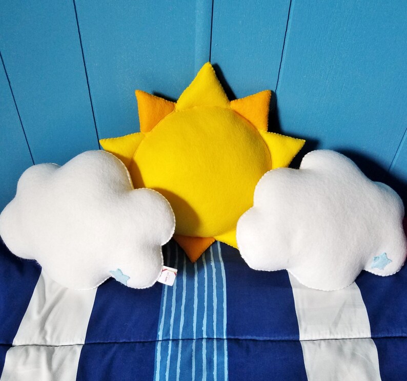 Sun Shaped Yellow Pillow Stuffed Plush Felt Sun Nursery | Etsy