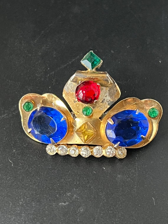 Coro Craft Sterling Crown Brooch