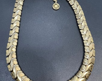 Givenchy Flat Gold Toned Statement Necklace