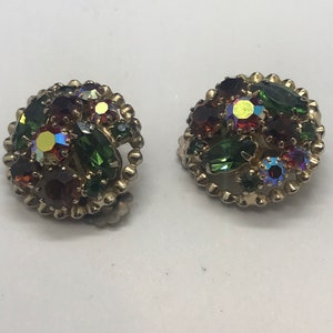 Signed Weiss All Color Earrings