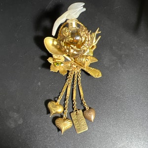 Vintage 1988 John Wind Maximal Art Pin Perfume Hearts