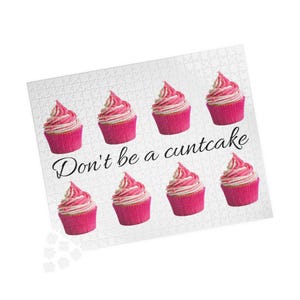 Adult Humorous Puzzle, Dirty Sayings Jigsaw Game, Cuntcake, White Elephant Gift, Secret Santa Present, Gifts for Her, Naughty Quotes Puzzle