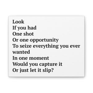 Eminem &#39;Lose Yourself&#39; Lyrics Canvas Wall Art