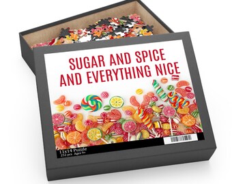 Jigsaw Puzzle, Sugar and Spice Fun Sayings - Puzzle Lover Gift,