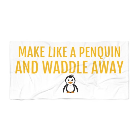 Funny Penguin Beach Towel: Soft Absorbent Pool Towel