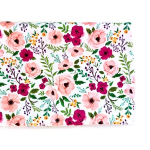 Crib Sheet or Changing Pad Cover- JOSIE FLORAL- Girl Crib Sheet- Girl Changing Pad Cover- floral Crib Sheet- floral Changing Pad- Free Ship!