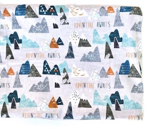 Crib Sheet or Changing Pad Cover- ADVENTURE AWAITS- Boy Crib Sheet- Boy Bedding- Adventure Bedding- Adventure Nursery- Nature- FREE Ship!