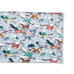 Crib Sheet or Changing Pad Cover- WILD HORSES- boy Crib Sheet- boy Changing Pad- boho bedding- southwestern- boho- horse- country- cowboy