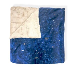Baby Blanket- BLANKET OF STARS- cuddle blanket- minky blanket- boho bedding- boy baby bedding- boy nursery- stars- moon- constellations